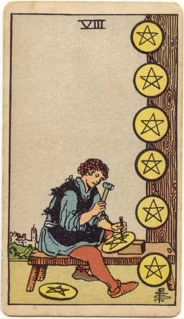 Eight of Pentacles, tarot card
