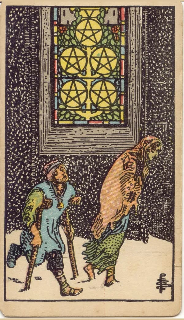 Five of Pentacles, tarot card