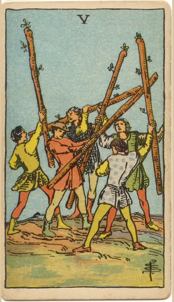 Five of Wands, tarot card