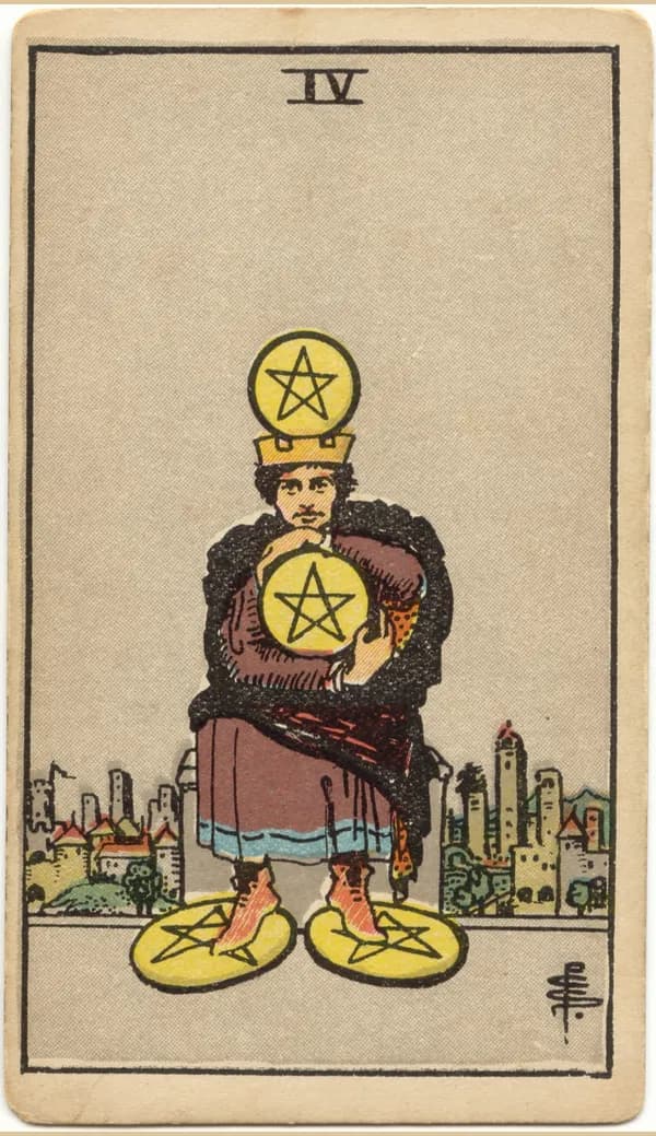 Four of Pentacles, tarot card