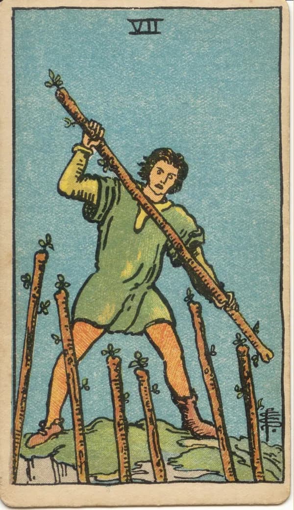 Seven of Wands, tarot card