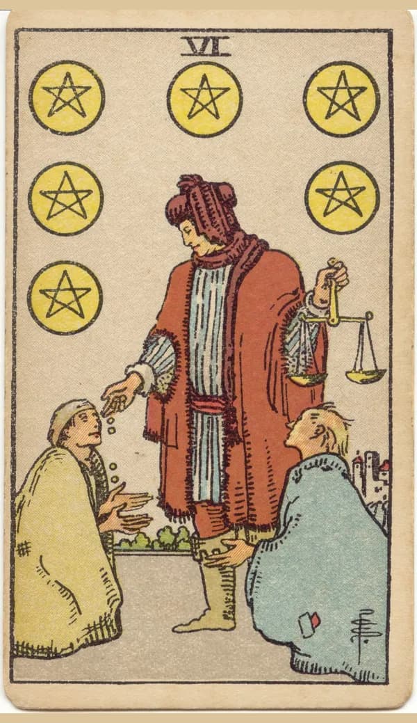 Six of Pentacles, tarot card