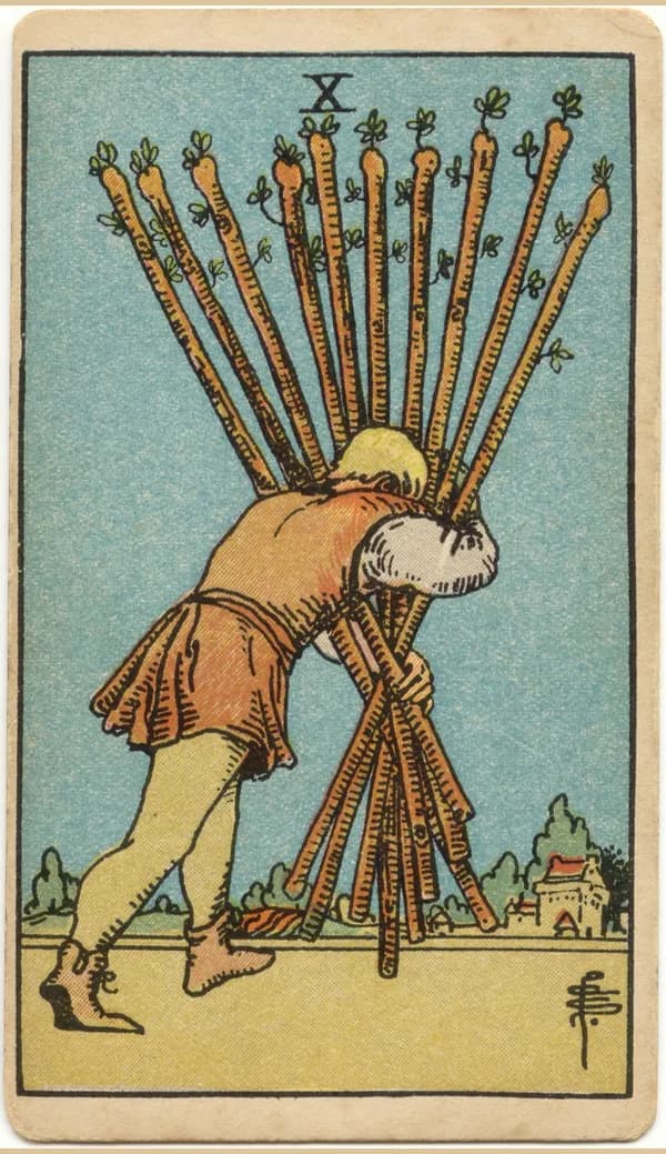 Ten of Wands, tarot card