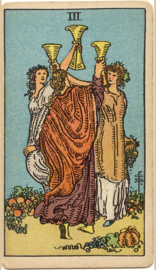 Three of Cups, tarot card